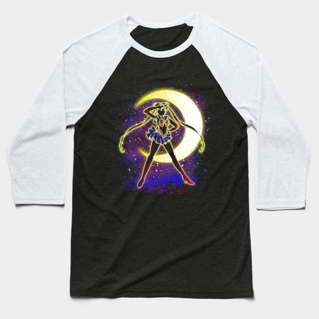 Warrior Moon Baseball T-Shirt by alemaglia